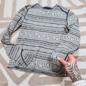 Woolskins long sleeve printed top Merino Wool S